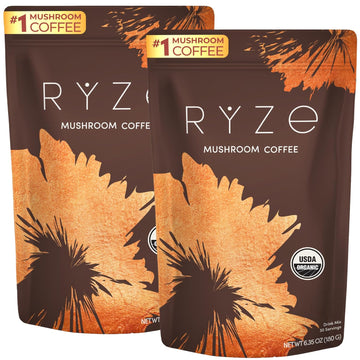 RYZE Mushroom Coffee – Pack of 2 | Organic Mushroom Coffee Blend with Adaptogens for Focus, Energy & Immunity