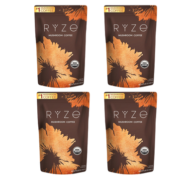 RYZE Mushroom Coffee – Pack of 4 | Premium Adaptogenic Coffee for Energy, Focus & Immune Balance