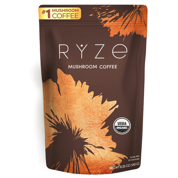RYZE Mushroom Coffee – Premium Organic Mushroom Coffee Blend with Adaptogens for Focus, Energy & Immunity